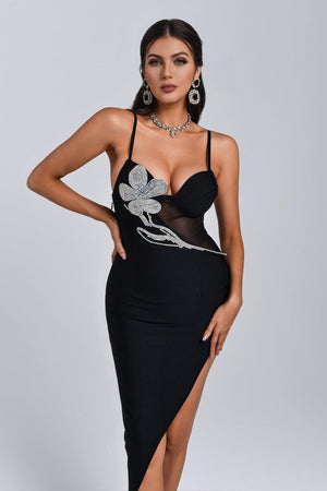 kamames Erine Diamonate Midi Bandage Dress