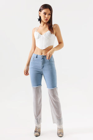 kamames Gunnhild Diamante Net Patchwork Jeans