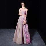 KAMAMES 2025 Popular trade new women's suspender backless sexy flash deep V party banquet evening dress dress