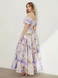 KAMAMES 2025 popular New new off-the-shoulder  women's clothing fashion organza fairy long temperament evening dress dress