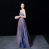 KAMAMES 2025 Popular trade new women's suspender backless sexy flash deep V party banquet evening dress dress