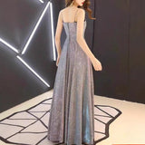 KAMAMES 2025 Popular trade new women's suspender backless sexy flash deep V party banquet evening dress dress