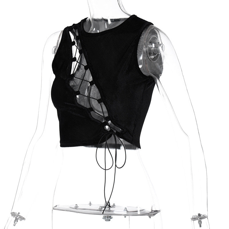 KAMAMES 2025 Popular,   spring explosive new chest beveled edge hanging ear lace small vest  Popular trade wholesale women's clothing