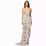 KAMAMES 2025 popular new spring and summer off-the-shoulder  women's clothing fashion organza fairy long temperament evening dress dress