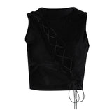 KAMAMES 2025 Popular,   spring explosive new chest beveled edge hanging ear lace small vest  Popular trade wholesale women's clothing