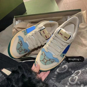 kamames Putian High Version Dirty Shoes Distressed Sneakers Women's First Layer Cowhide Versatile Small Distressed Sneakers Sports Casual Canvas Shoes Dad Shoes Board Shoes