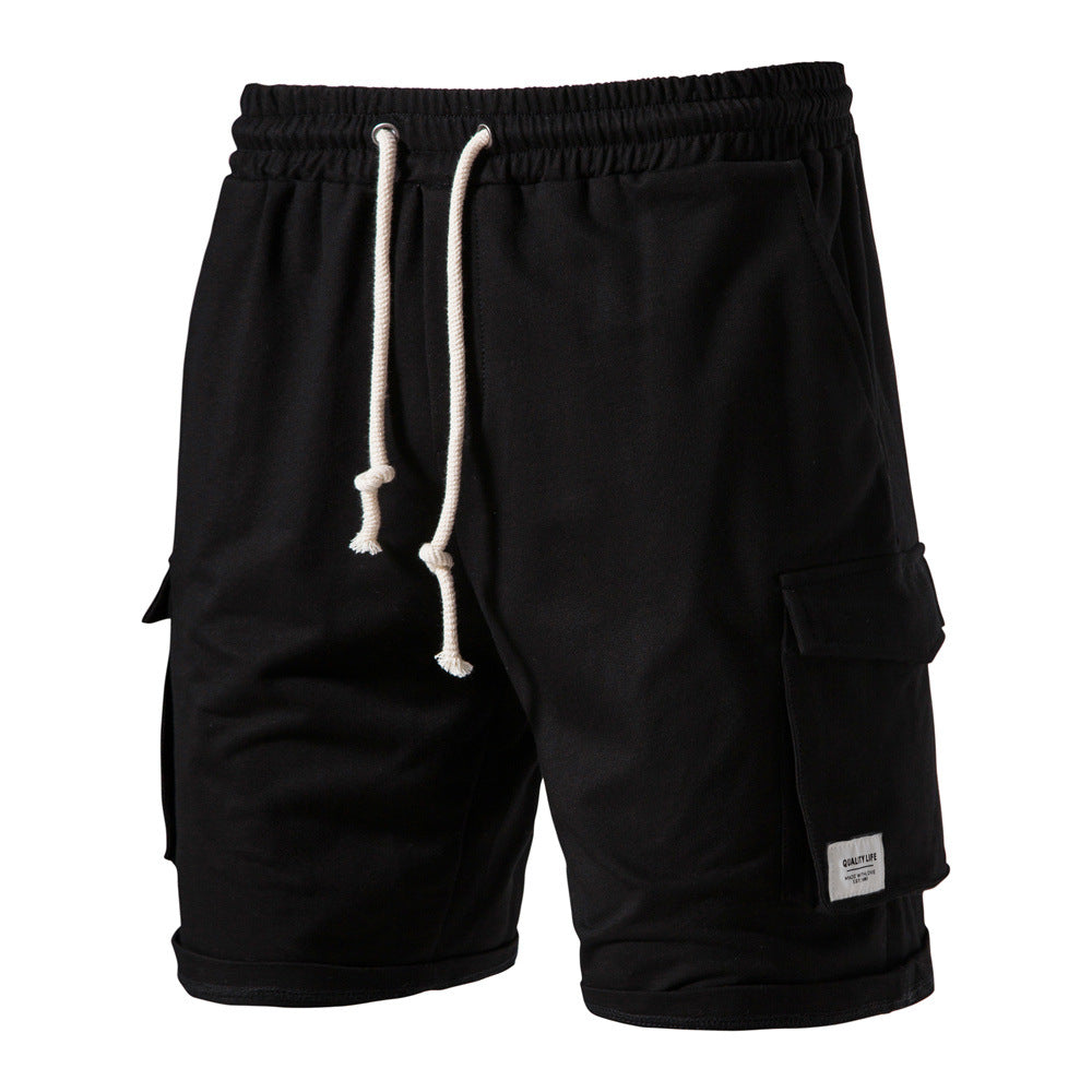 KAMAMES 2025 Summer beach Popular trade high street 2025n pure cotton sports casual pants men's washed terry Japanese straight shorts five points