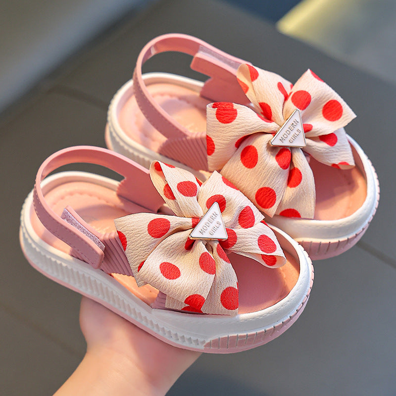 KAMAMES Girls' Sandals Summer Fashion Korean Style Open Toe Big Middle Children Non-Slip Student Anti-Collision Girls' Princess Beach Sandals