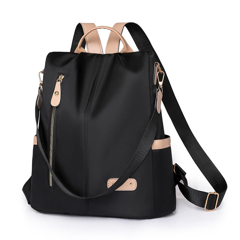 KAMAMES 2025 popular new women's leisure anti-theft backpack fashion contrasting nylon rivets travel backpack schoolbag delivery
