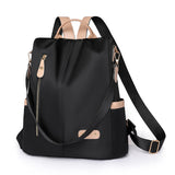 KAMAMES 2025 popular new women's leisure anti-theft backpack fashion contrasting nylon rivets travel backpack schoolbag delivery