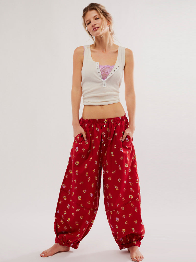 kamames Cross-Border HOTan and NEWn Women's Clothing New Print Elastic Waist Ankle Banded Pants Spring and Summer Button Casual Pants Wide Leg Pants