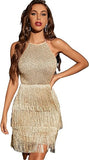 KAMAMES 2025 popular  Popular trade new women's clothing with ebay  sexy tassel neck halter dress short skirt