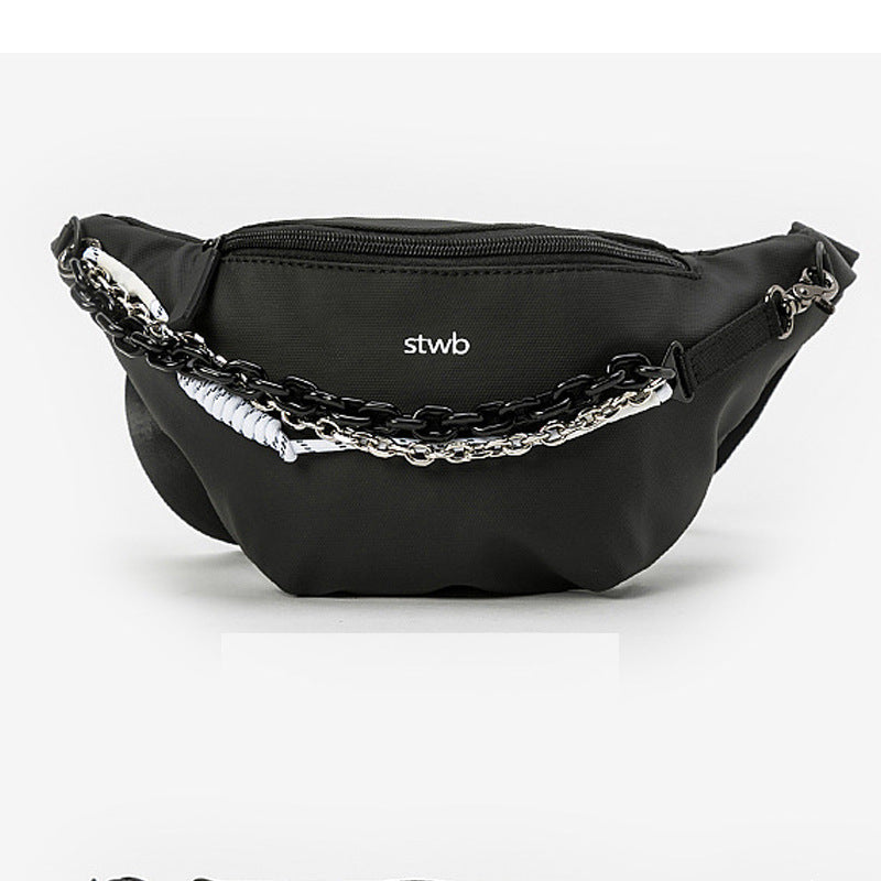 KAMAMES 2025 popular New Sports Fitness Running Fanny Bag Casual Chain Satchel Trend Lightweight Breast Bag Canvas Dumpling Bag Women