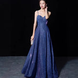 KAMAMES 2025 Popular trade new women's suspender backless sexy flash deep V party banquet evening dress dress