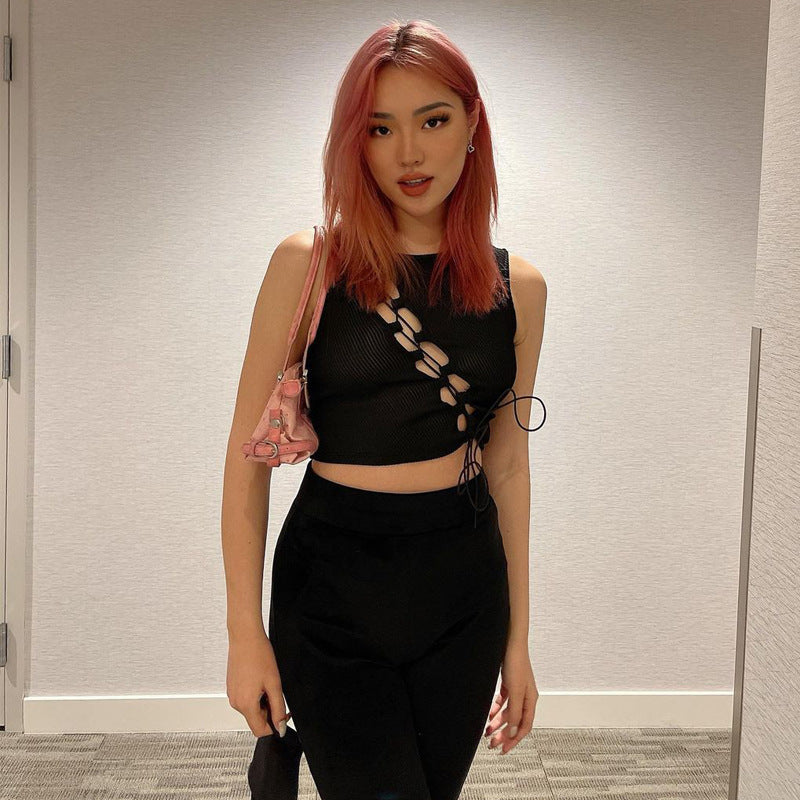 KAMAMES 2025 Popular,   spring explosive new chest beveled edge hanging ear lace small vest  Popular trade wholesale women's clothing