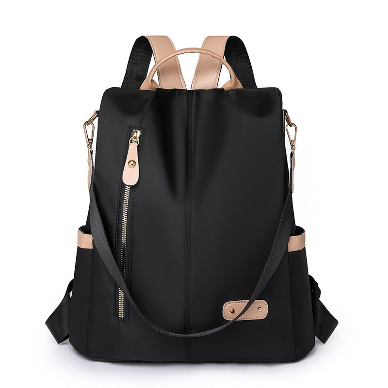KAMAMES 2025 popular new women's leisure anti-theft backpack fashion contrasting nylon rivets travel backpack schoolbag delivery