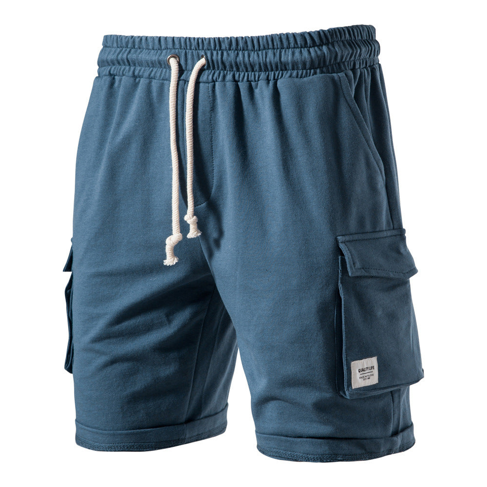 KAMAMES 2025 Summer beach Popular trade high street 2025n pure cotton sports casual pants men's washed terry Japanese straight shorts five points