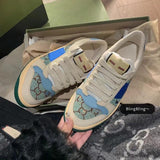 kamames Putian High Version Cowhide Dirty Shoes Distressed Sneakers Women's First Layer Cowhide Versatile Small Distressed Sneakers Sports Casual Canvas Shoes Versatile