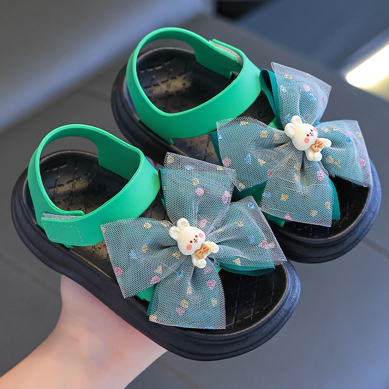 KAMAMES Girls' Sandals Summer  New Fashionable Stylish Children's Soft Soled Princess Shoes Children's Non-Slip Girls' Beach Shoes