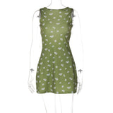 KAMAMES 2025 Street style spring sweet and sexy backless round neck floral loose versatile princess swing dress  new dress