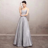 KAMAMES 2025 Popular trade new women's suspender backless sexy flash deep V party banquet evening dress dress