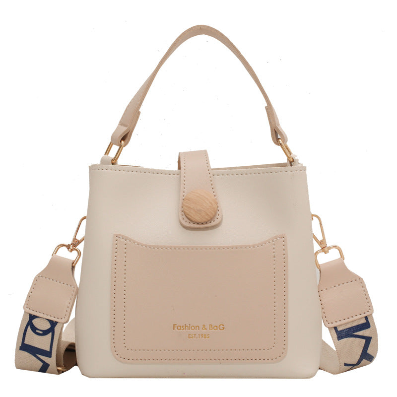 KAMAMES Bag Women's Bag  New Bucket Bag Simple Fashion Color Contrast Large Capacity Crossbody Handbag