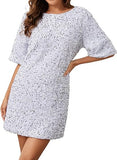 KAMAMES 2025 popular spring and summer new New Popular trade women's clothing  wish mid-skirt slanted shoulder bead dress dress dress dress