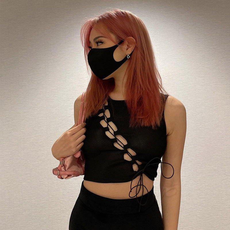 KAMAMES 2025 Popular,   spring explosive new chest beveled edge hanging ear lace small vest  Popular trade wholesale women's clothing