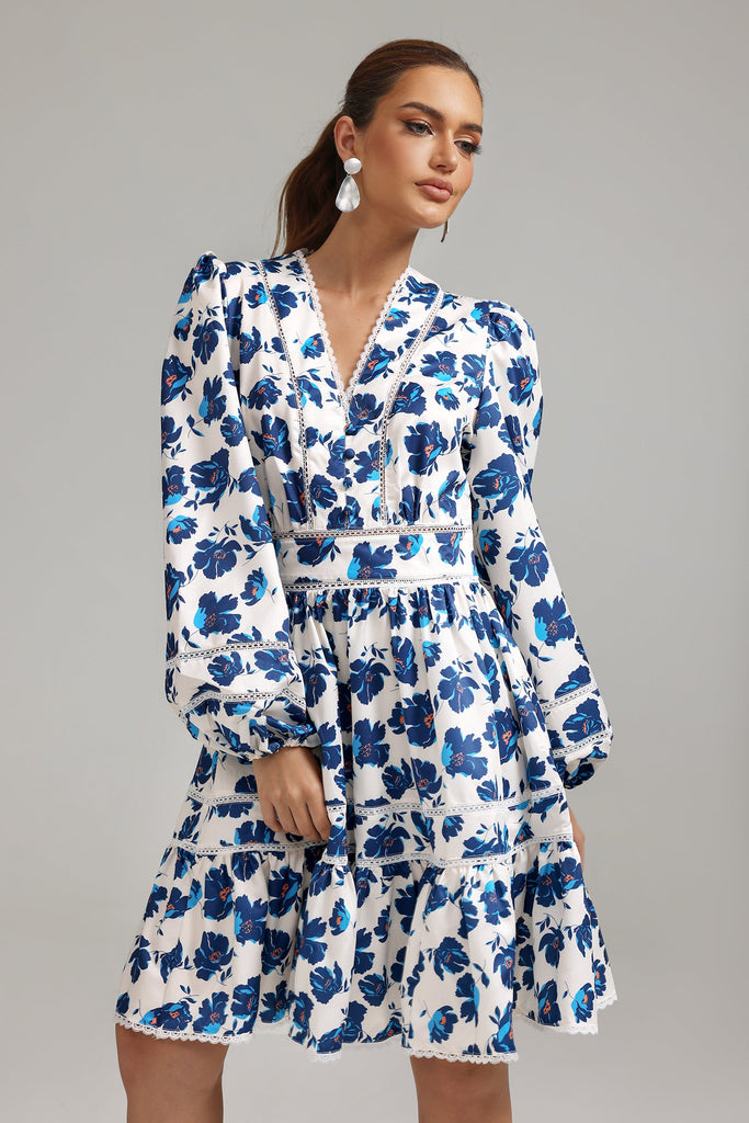 kamames Rina V-Neck Printed Mini Dress