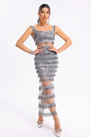kamames Setlla Sequins Tassel Dress