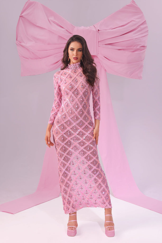kamames Shailene Diamante Sequins Maxi Dress
