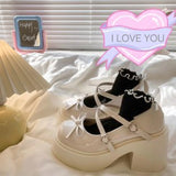 kamames Round Head Thick-Soled Small Leather Shoes 2024 New Summer Bow French Shallow Mary Jane Single Shoes