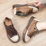 kamames Women Casual Shoes Fashion Breathable Genuine Leather Shoes Sneakers Women Flat Shoes Female Footwear 1028-0