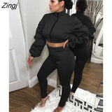 kamames Fall Winter Black 2 Two Piece Sets Tracksuit Womens Outfits 2022 Long Sleeve Tops And Pants Sets Female Matching Sets