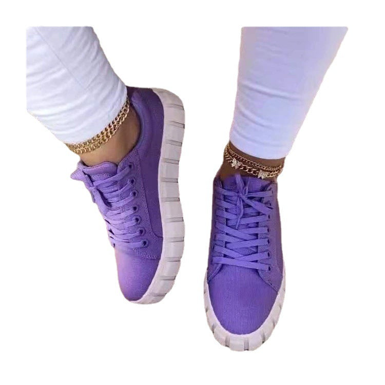 kamames kamames New Wish Independent Station Large Size Leisure Sports Flat Shoes Tie Canvas Shoes Women's Shoes