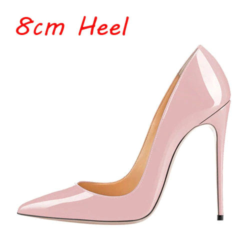kamames rose light pink elegant classic stiletto high heels shoes 12cm pumps pointde toe sexy wedding party QP066 ROVICIYA