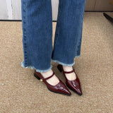 kamames Heels Retro Mary Shoes, High Heels, Women's Shoes, Black Shoes, Autumn And Winter Korean Version Of Sensitive Shoes, Small Leather Shoes.