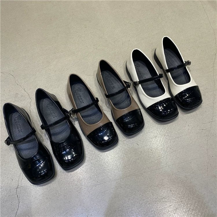 kamames Evening Wind Gentle Thick Soles Mary Jane Single Shoes Spring And Autumn Fragrant Style British Small Leather Shoes INS Trend