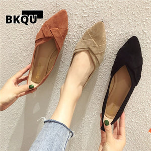 kamames Fall Women Flats Caramel Colour Black Pointed Toe Flat Heel Shoes for Ladies Brown Flats for Women Foldable