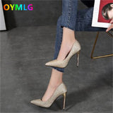 kamames heels female 2021 autumn new sexy sequined rhinestone gold silver wedding shoes stiletto pointed shoes