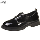 kamames Fashion Spring & Autumn Oxford Flats Woman Loafers Shoes Femme New Patent Leather Shoes Woman Casual Riband Women's Flats