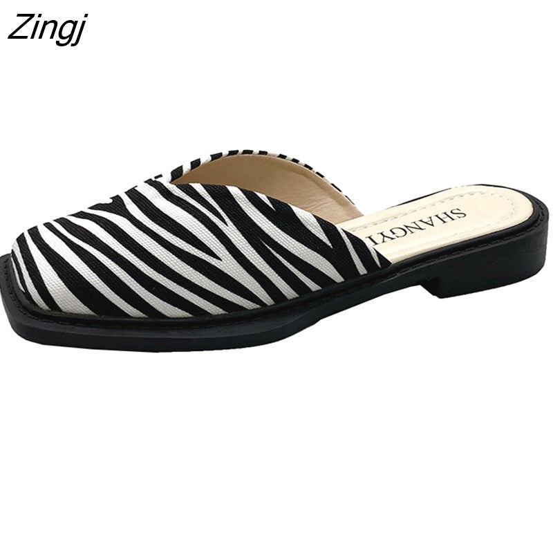 kamames Deformed Heel Autumn Luxury Chain Square Head Shallow Flat Shoes Women's Lazy Loafer Casual Flat Square Heels Lolita Shoes