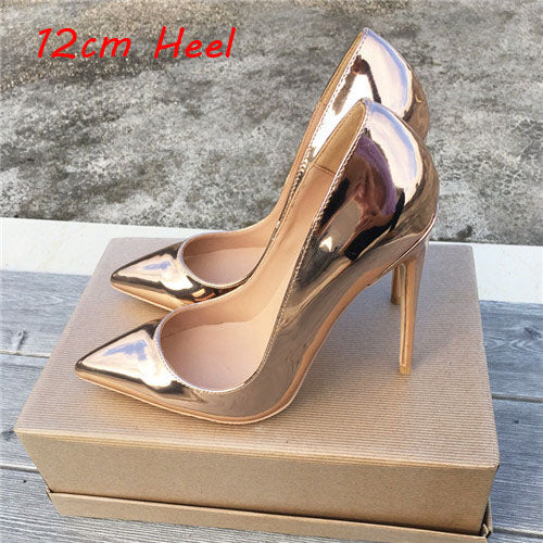 kamames Gold Brand Shoes Woman High Heels Ladies Pumps Women Shoes Sexy Wedding Shoes Stiletto Plus Size 33 34 QP029 ROVICIYA