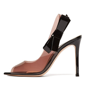 kamames Pointed Fish Mouth Transparent PVC High Heel Large Size Exposed Single Shoes Sexy Banquet Fashion Shoes