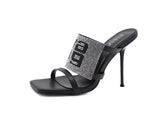 kamames Sandals Women 2022 Luxury Brand Letter Fashion Summer Sexy Crystal Rhinestone High Heels Stiletto Wedding Shoes Woman Slippers