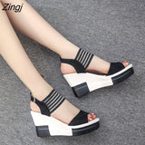 kamames Fashion Wedge Women Shoes Casual Belt Buckle High Heel Shoes Fish Mouth Sandals 2023 Luxury Sandal Women Buty Damskie