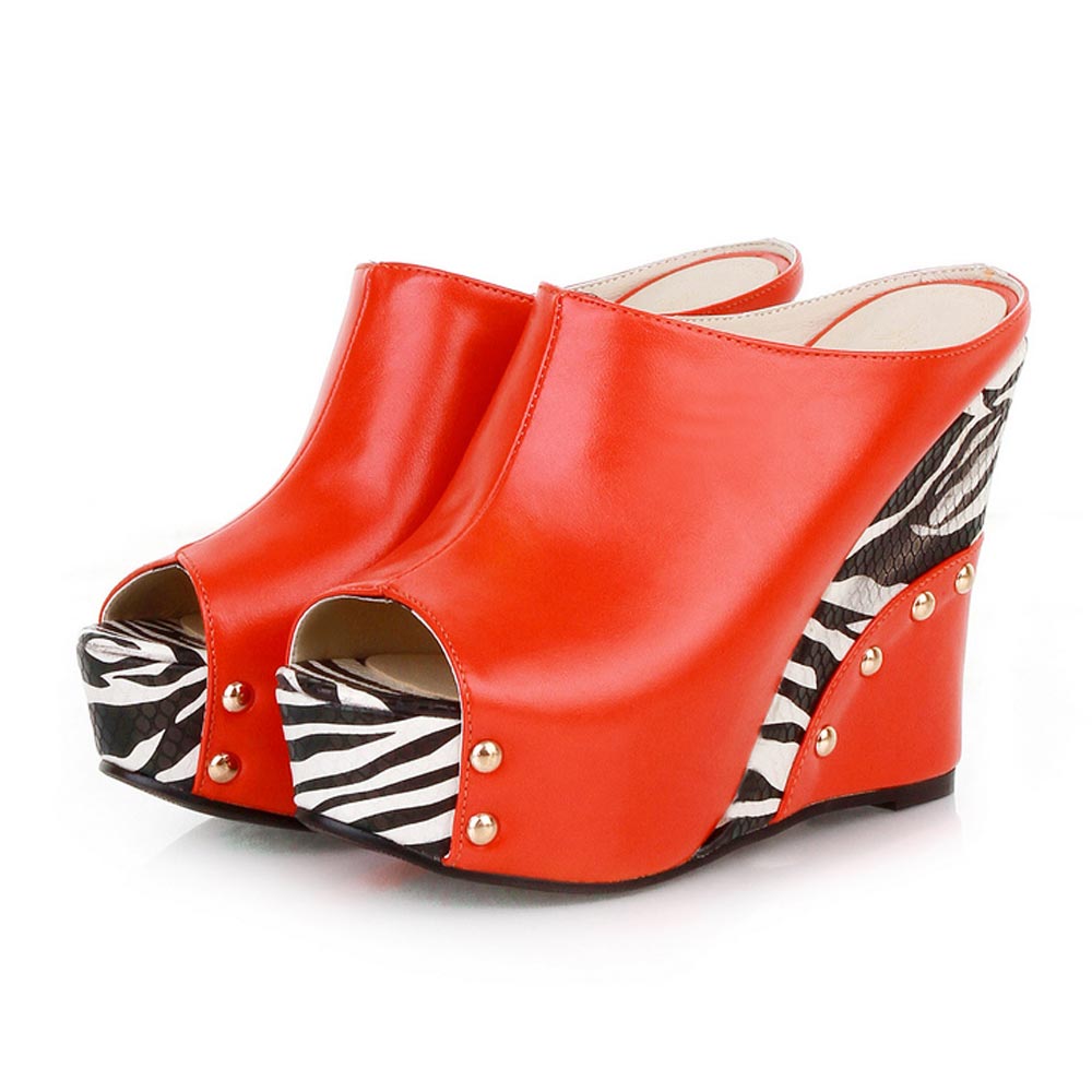 kamames Sgesvier 2022 Black White Stripe Summer Style Sexy Sandals Women's Wedges Slippers High Platform Heels for Shoes Woman B358