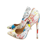 kamames Graffiti Colorful Women Pumps Sexy Women High Heels Wedding Party Women Shoes Stilettos 12 cm QP026 ROVICIYA