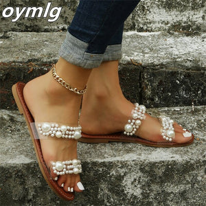 kamames sandals summer large size one-line flat casual beach slippers women's shoes slippers women
