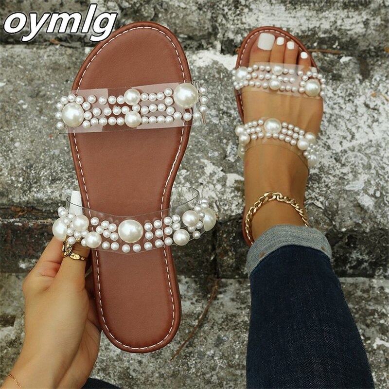 kamames sandals summer large size one-line flat casual beach slippers women's shoes slippers women